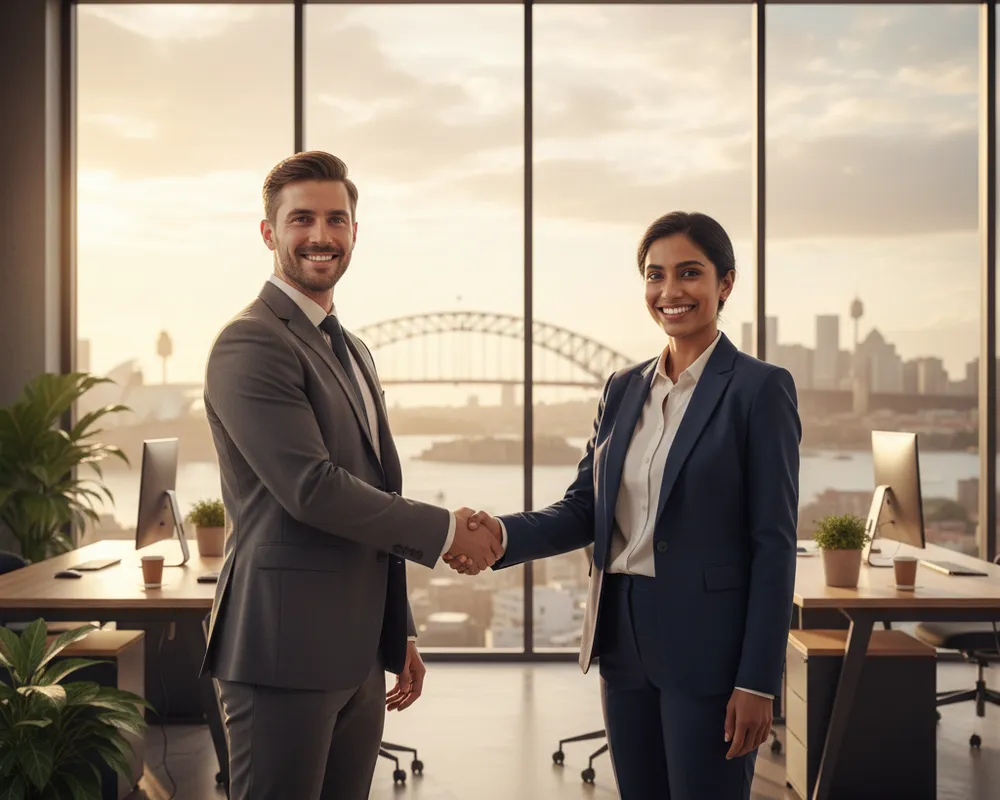 Person reviewing documents at desk.